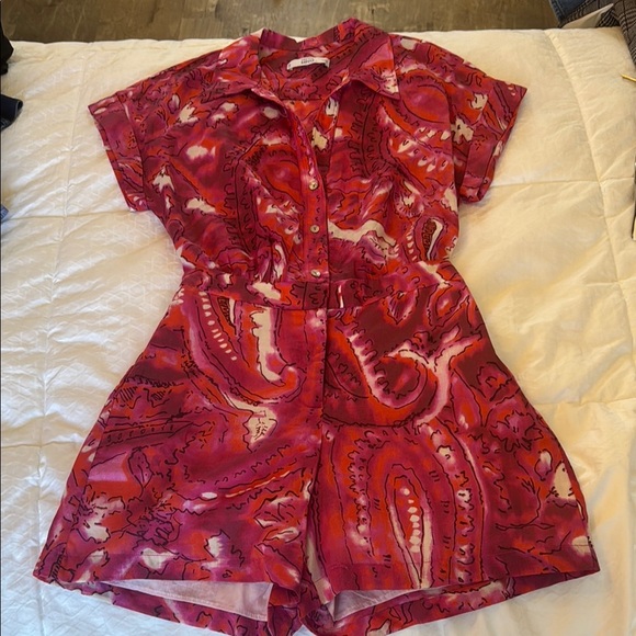 Mango Pink Patterned Jumpsuit - Small - Picture 1 of 9